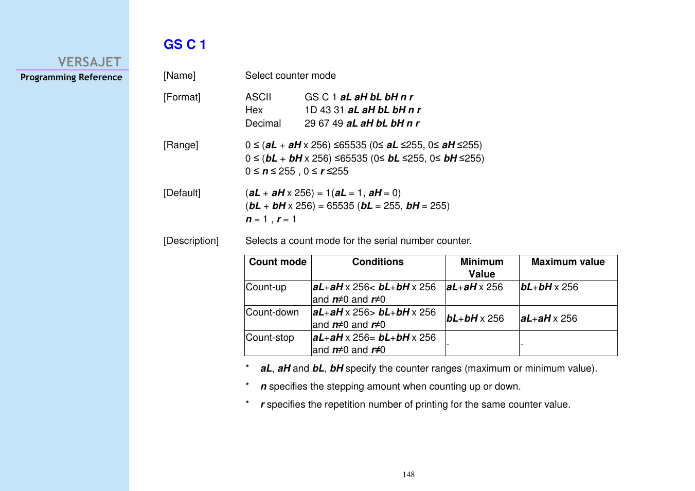 Versajet gs c 1 | Cino M230B User Manual | Page 157 / 245