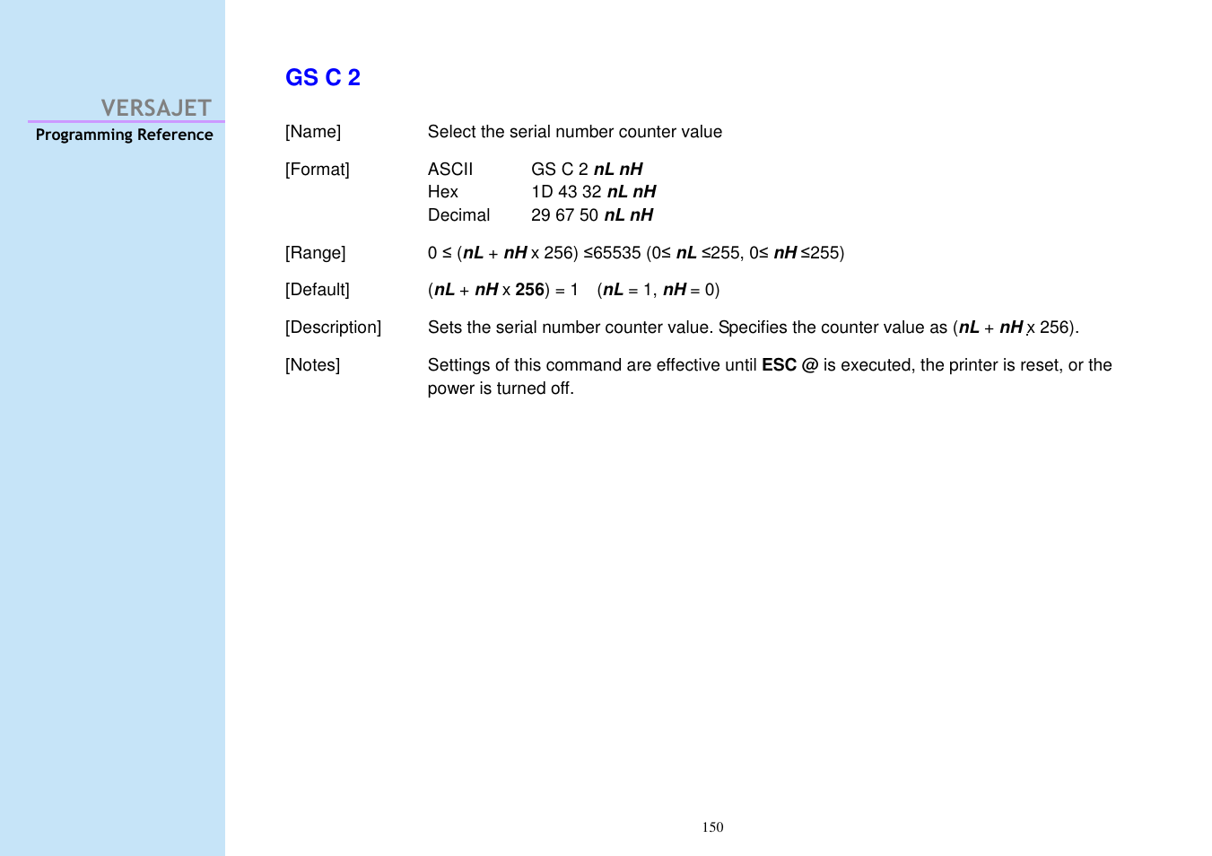 Versajet gs c 2 | Cino M230B User Manual | Page 159 / 245