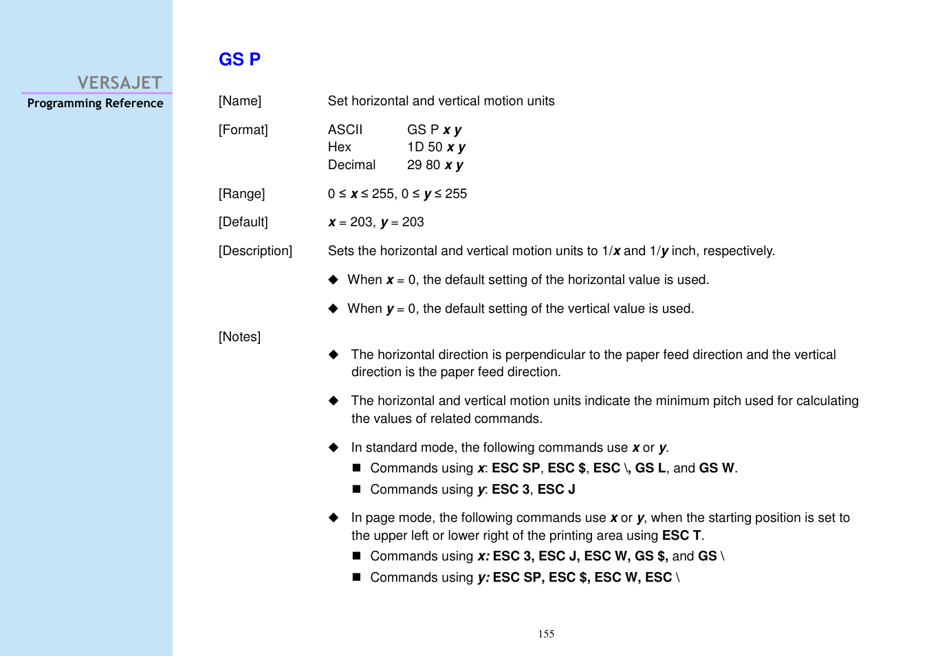 Versajet gs p | Cino M230B User Manual | Page 164 / 245