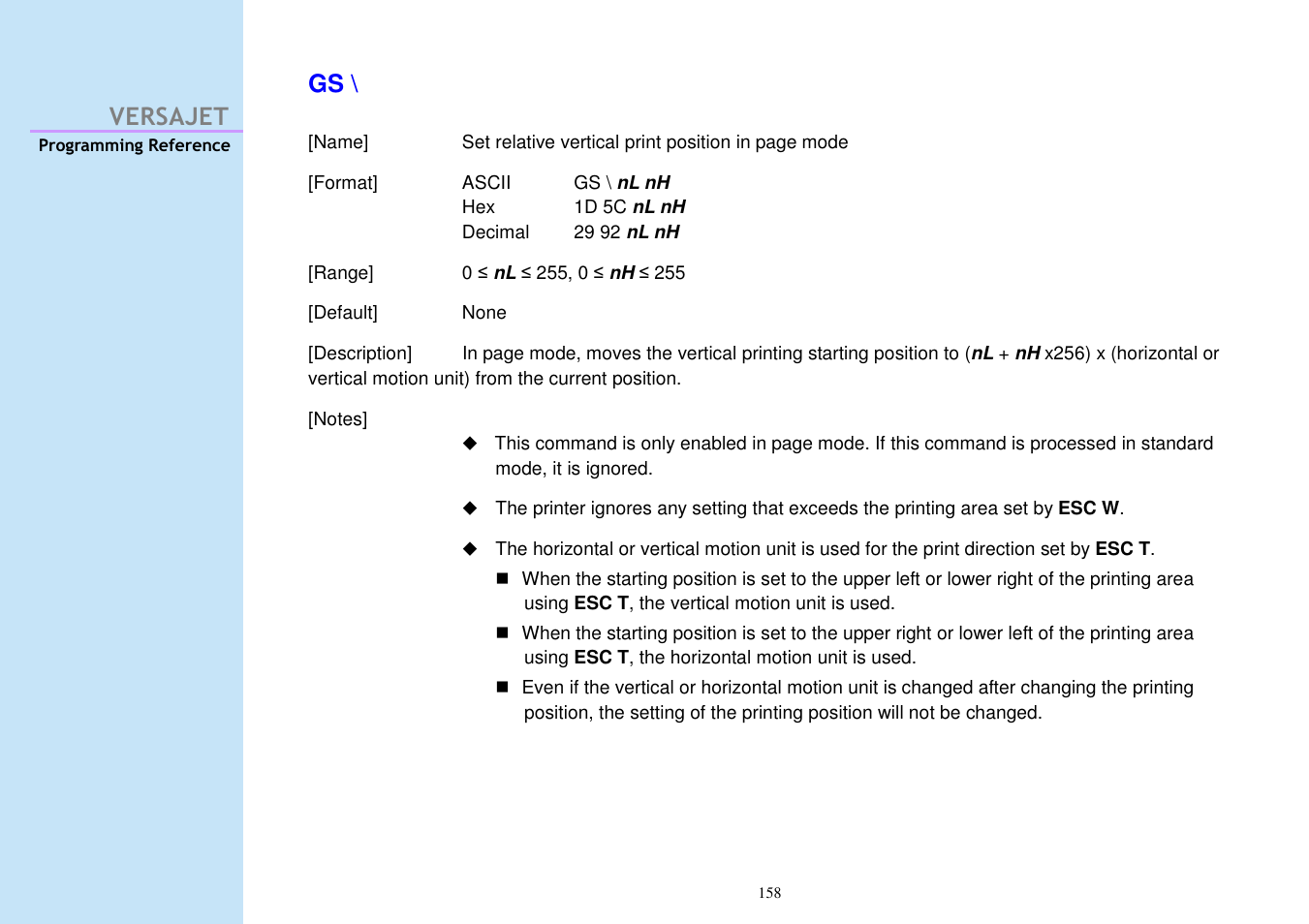 Versajet gs | Cino M230B User Manual | Page 167 / 245