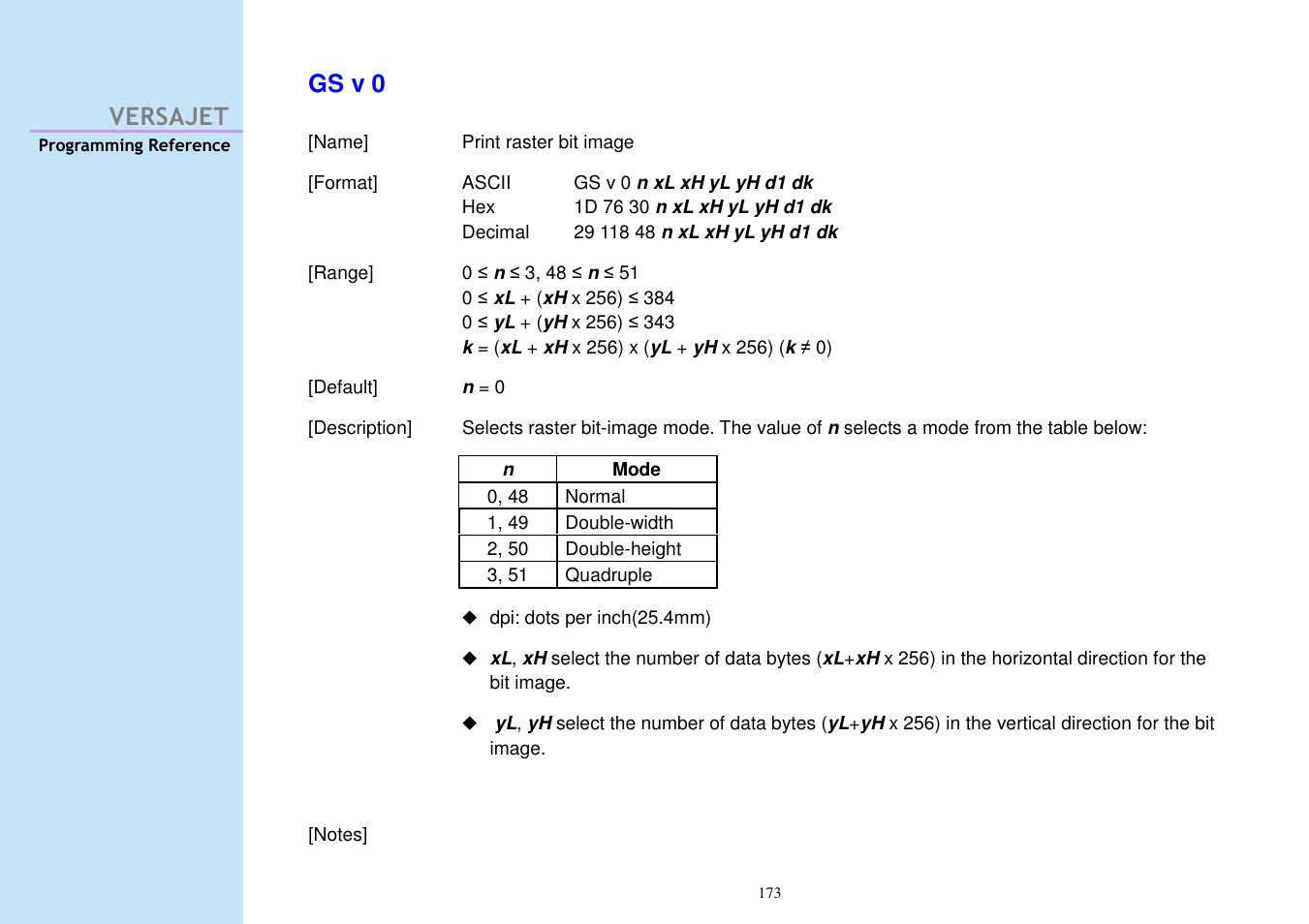 Versajet gs v 0 | Cino M230B User Manual | Page 182 / 245