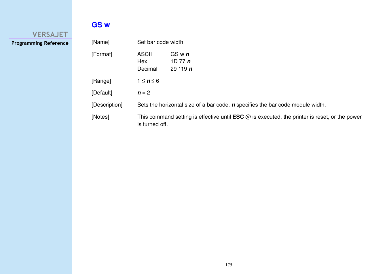 Versajet gs w | Cino M230B User Manual | Page 184 / 245