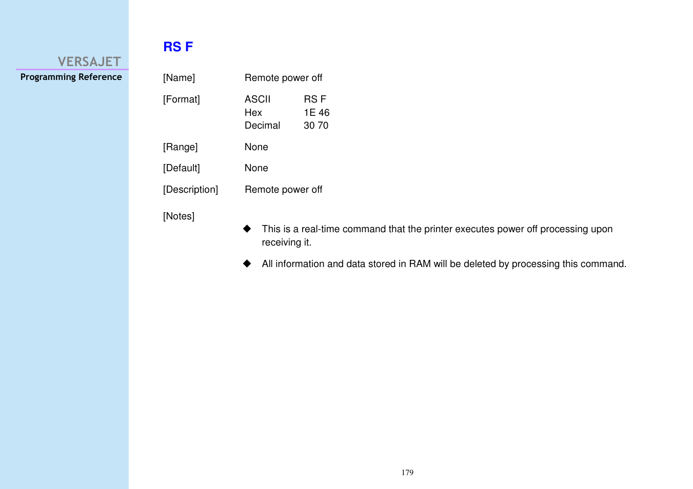 Versajet rs f | Cino M230B User Manual | Page 188 / 245