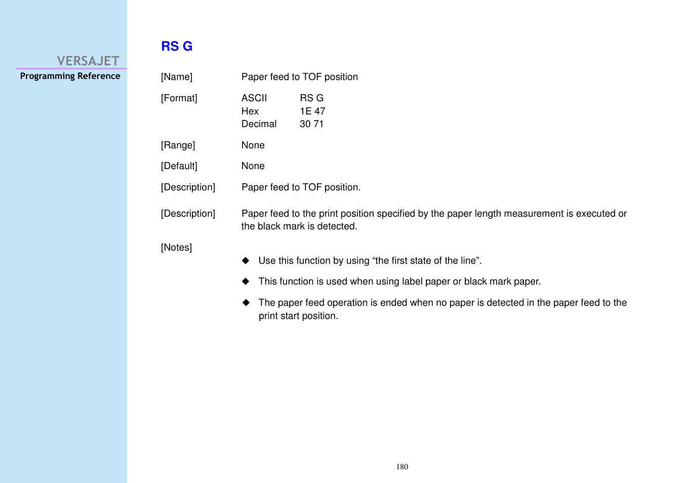 Versajet rs g | Cino M230B User Manual | Page 189 / 245