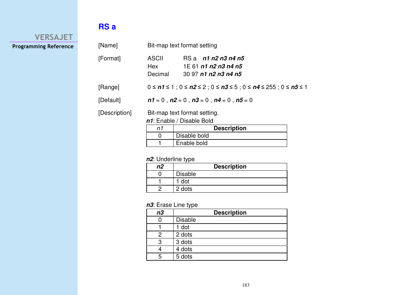 Versajet rs a | Cino M230B User Manual | Page 192 / 245