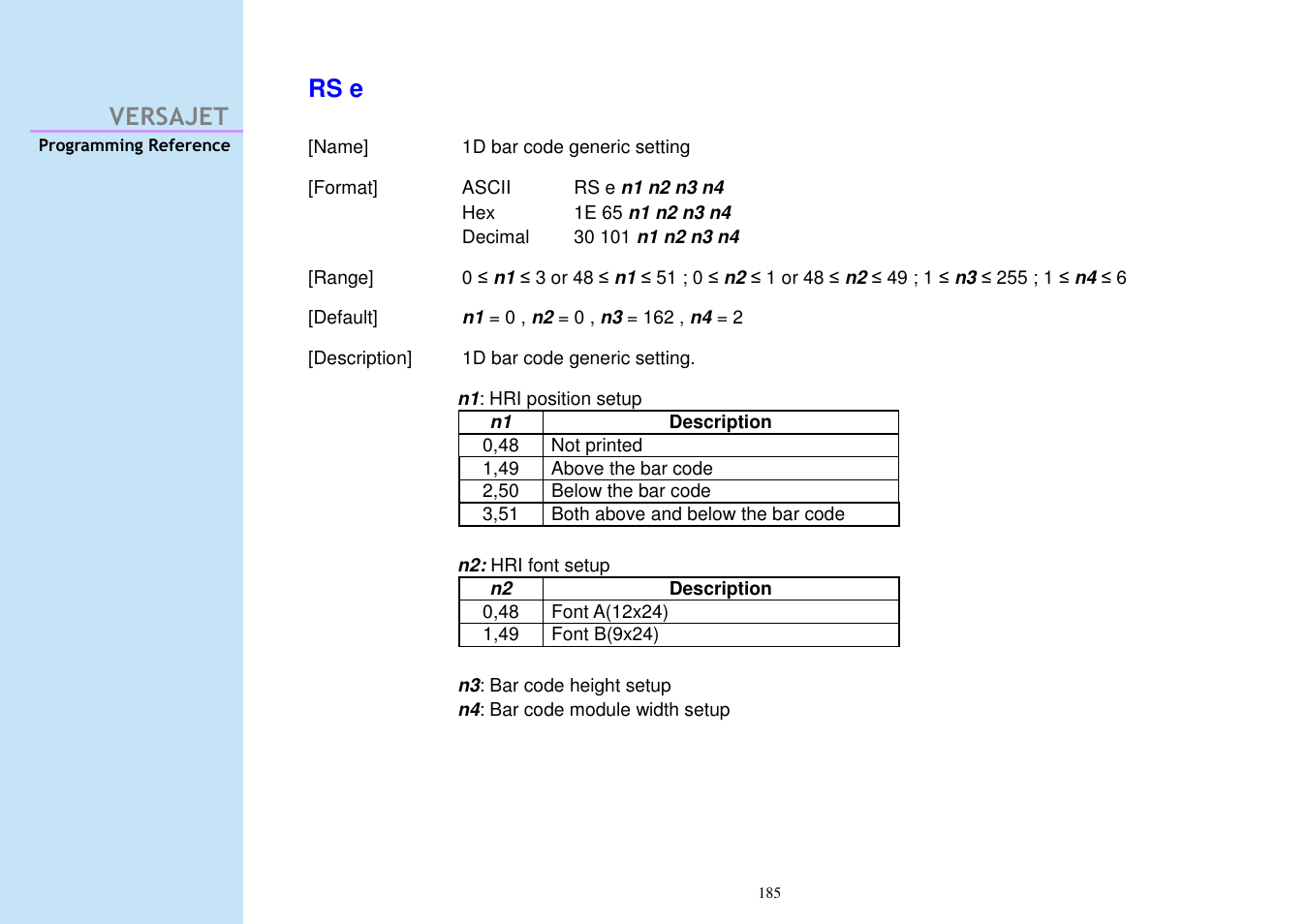 Versajet rs e | Cino M230B User Manual | Page 194 / 245
