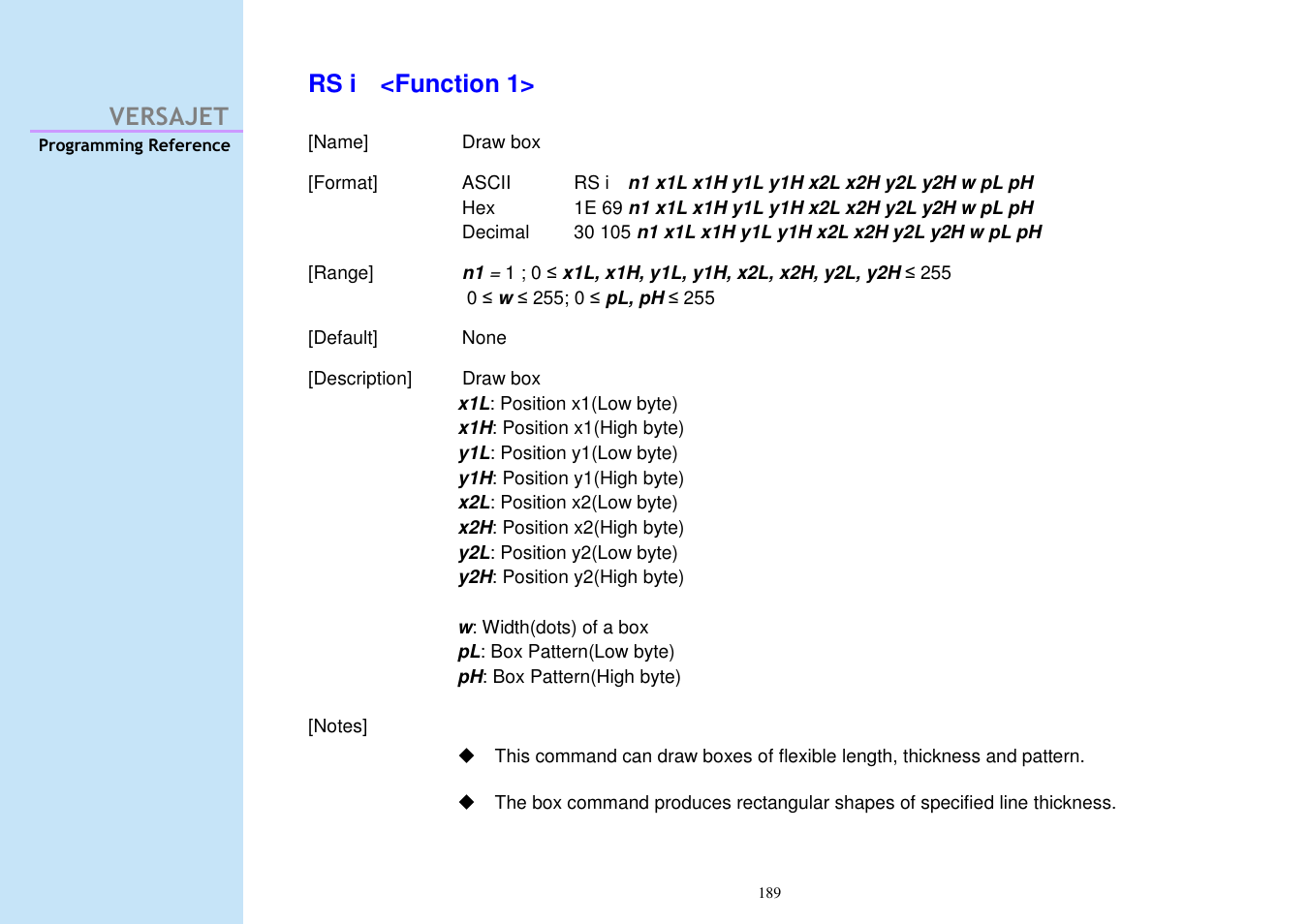 Versajet rs i <function 1 | Cino M230B User Manual | Page 198 / 245