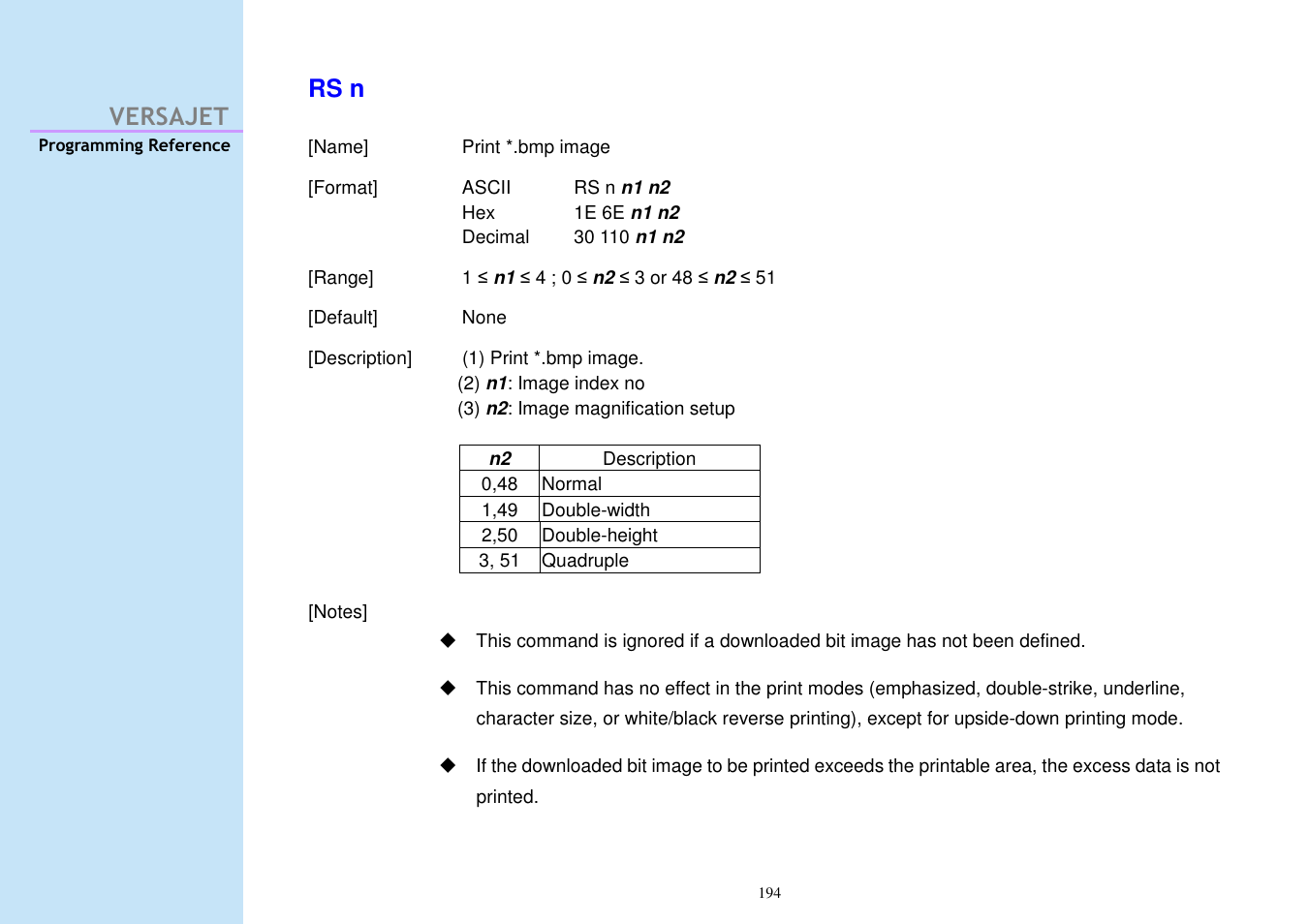 Versajet rs n | Cino M230B User Manual | Page 203 / 245