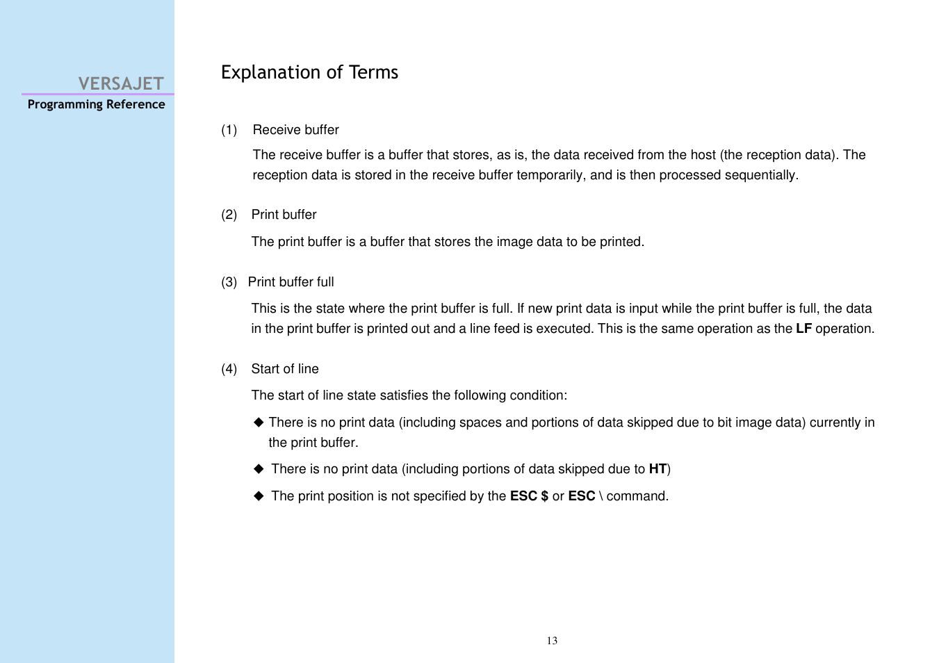 Explanation of terms, Versajet | Cino M230B User Manual | Page 22 / 245