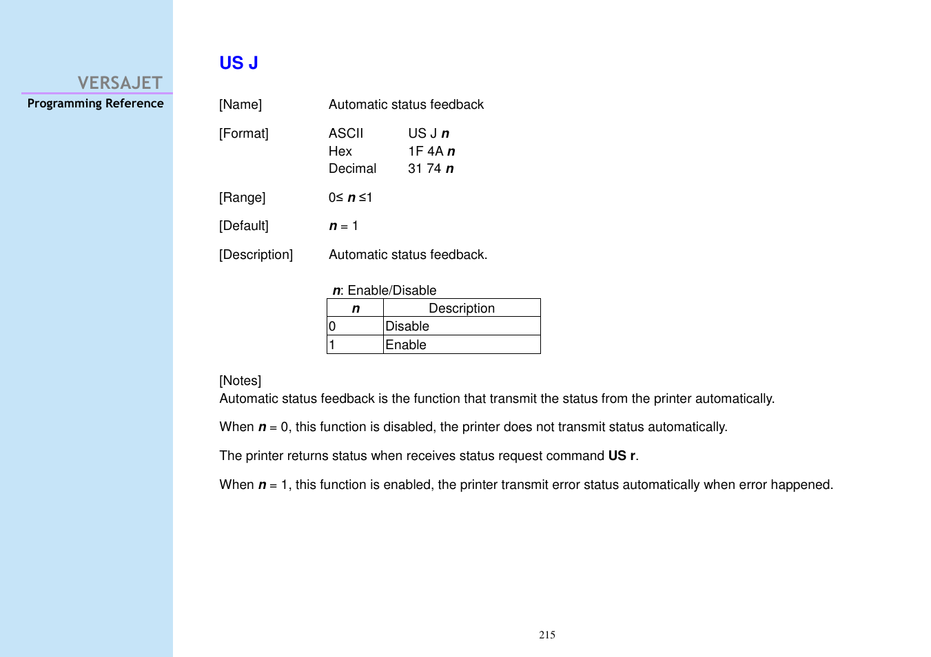 Versajet us j | Cino M230B User Manual | Page 224 / 245