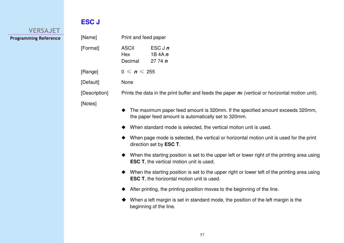 Versajet esc j | Cino M230B User Manual | Page 66 / 245