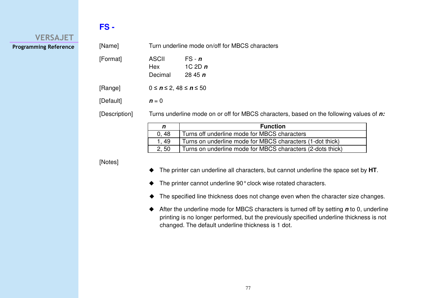 Versajet fs | Cino M230B User Manual | Page 86 / 245