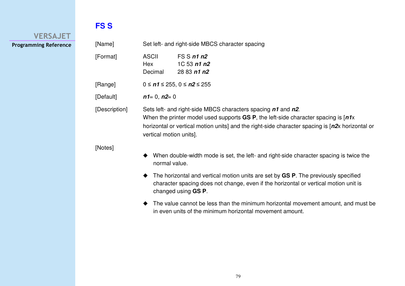 Versajet fs s | Cino M230B User Manual | Page 88 / 245