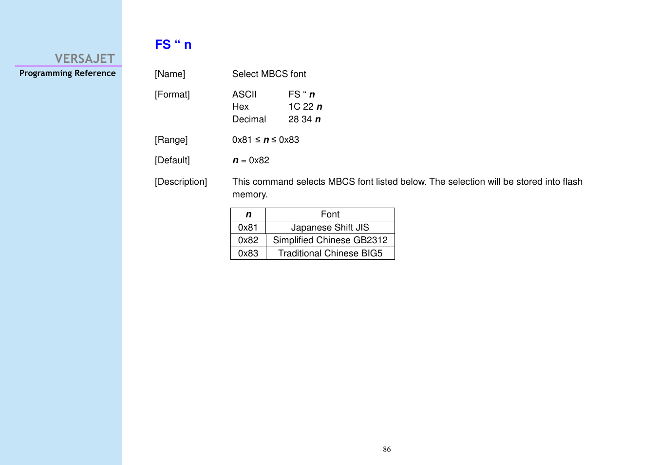 Versajet fs “ n | Cino M230B User Manual | Page 95 / 245