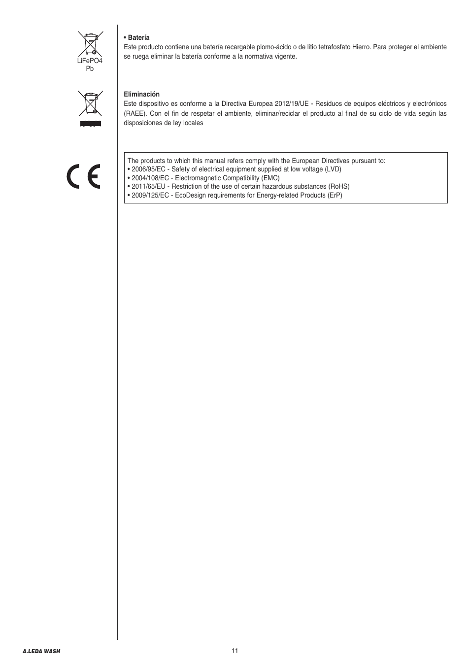 Clay Paky A.LEDA WASH K20 User Manual | Page 11 / 40