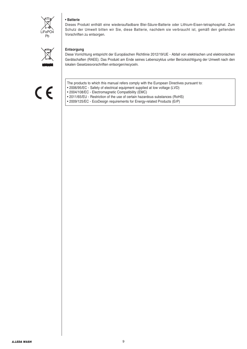 Clay Paky A.LEDA WASH K20 User Manual | Page 9 / 40