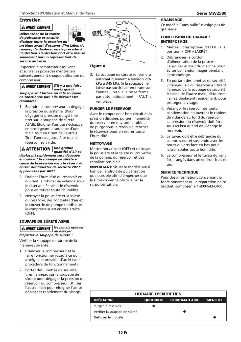 Entretien | Campbell Hausfeld IN634000AV User Manual | Page 15 / 32