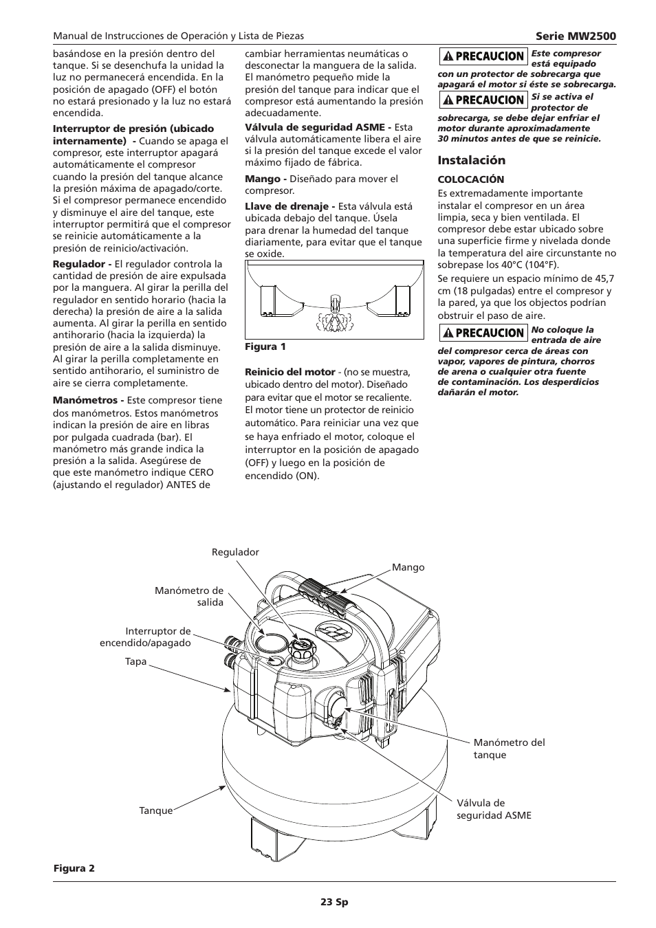 Instalación | Campbell Hausfeld IN634000AV User Manual | Page 23 / 32