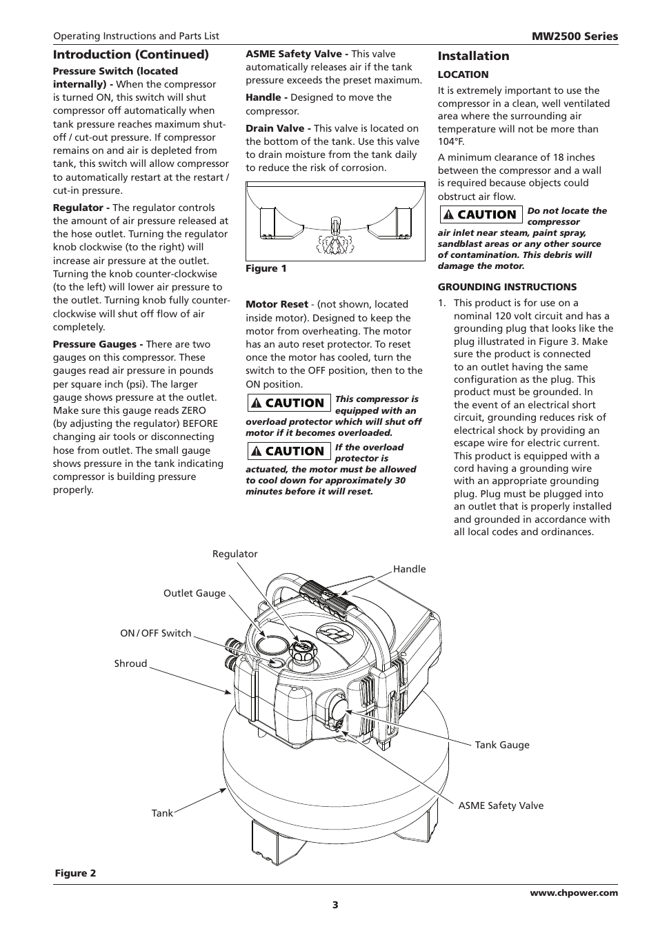 Introduction (continued), Installation | Campbell Hausfeld IN634000AV User Manual | Page 3 / 32