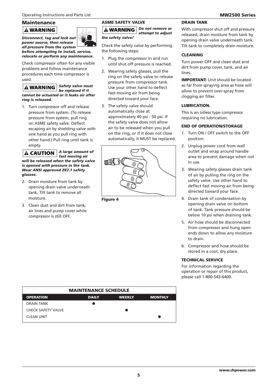 Maintenance | Campbell Hausfeld IN634000AV User Manual | Page 5 / 32