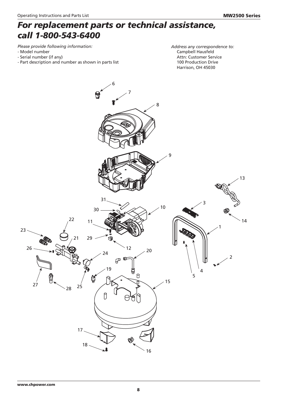 Campbell Hausfeld IN634000AV User Manual | Page 8 / 32