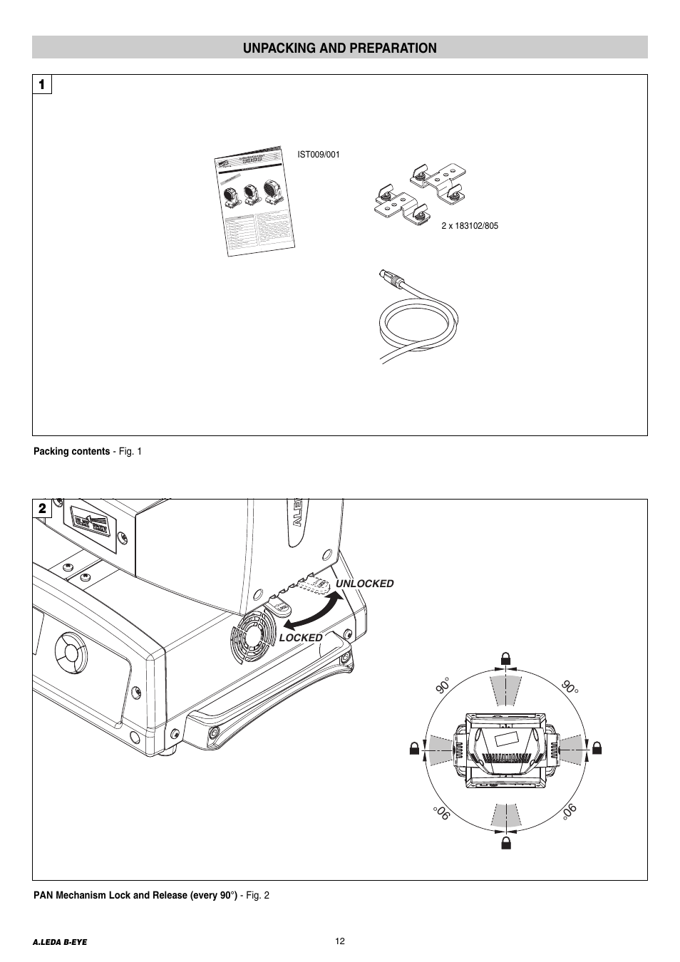 12 unpacking and preparation, Unpacking and preparation | Clay Paky A.LEDA B-EYE K20 User Manual | Page 12 / 40