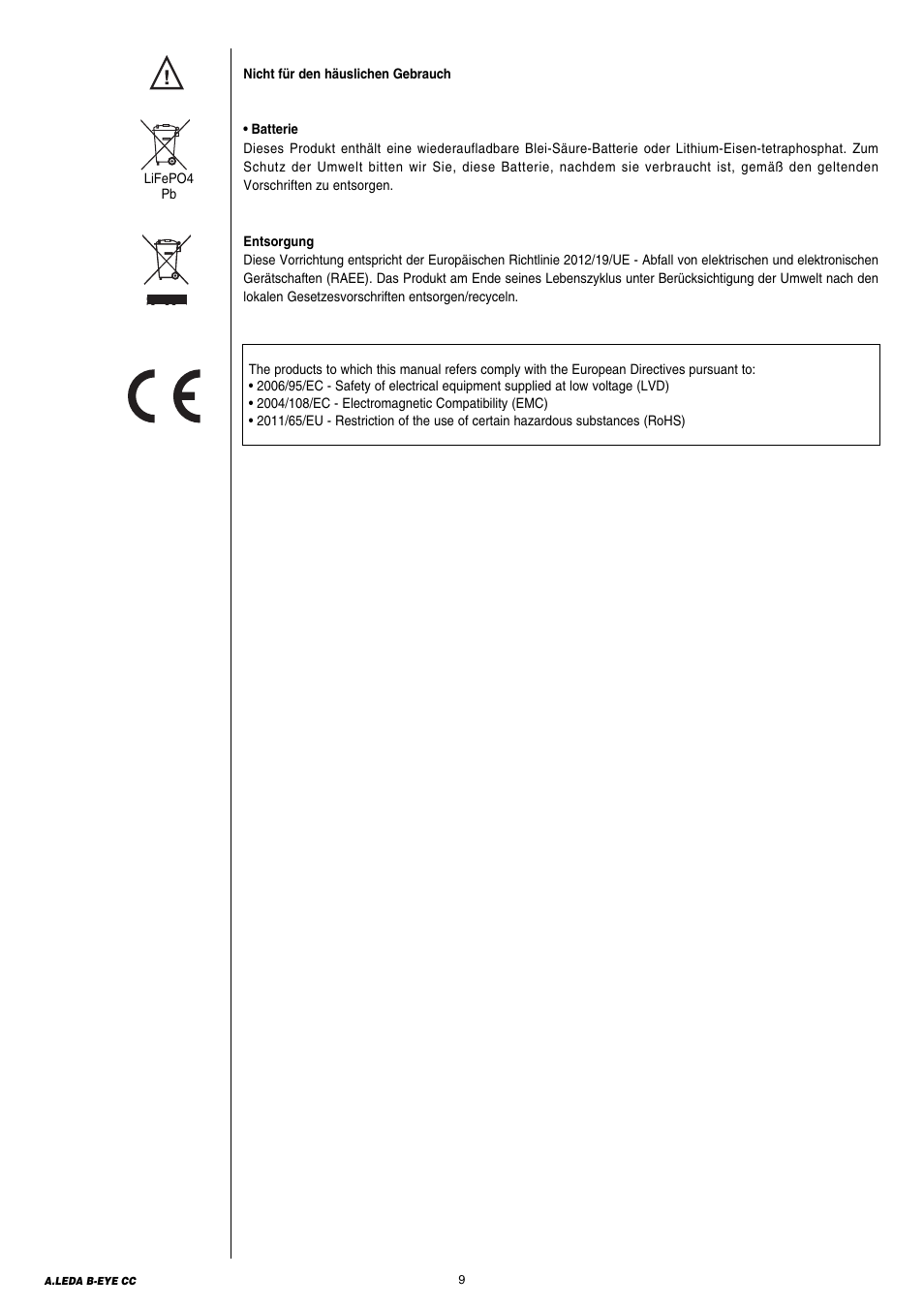 Clay Paky A.LEDA B-EYE K20 CC User Manual | Page 9 / 32