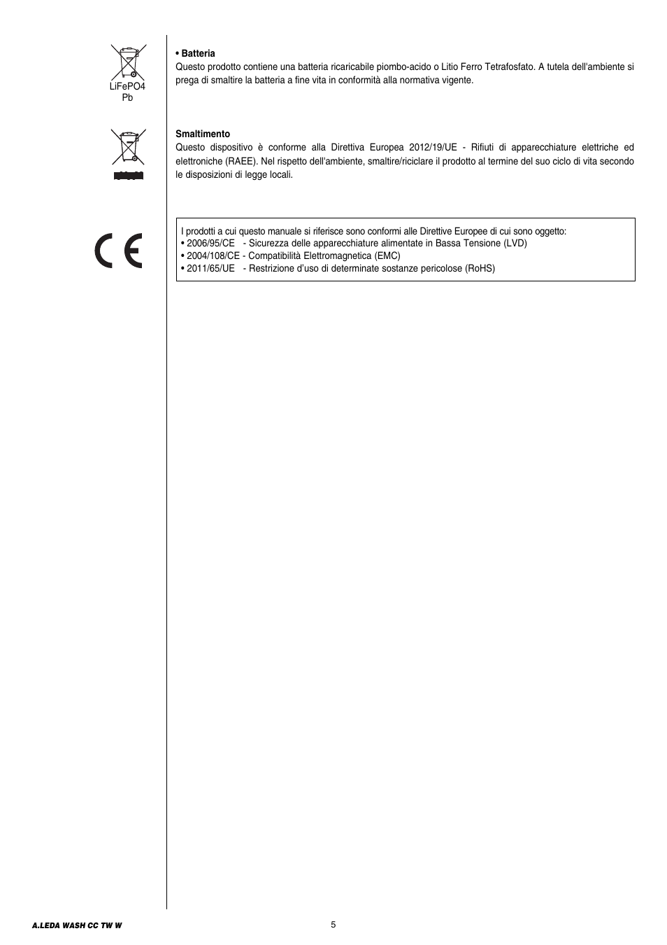 Clay Paky A.LEDA WASH K20 TW User Manual | Page 5 / 32