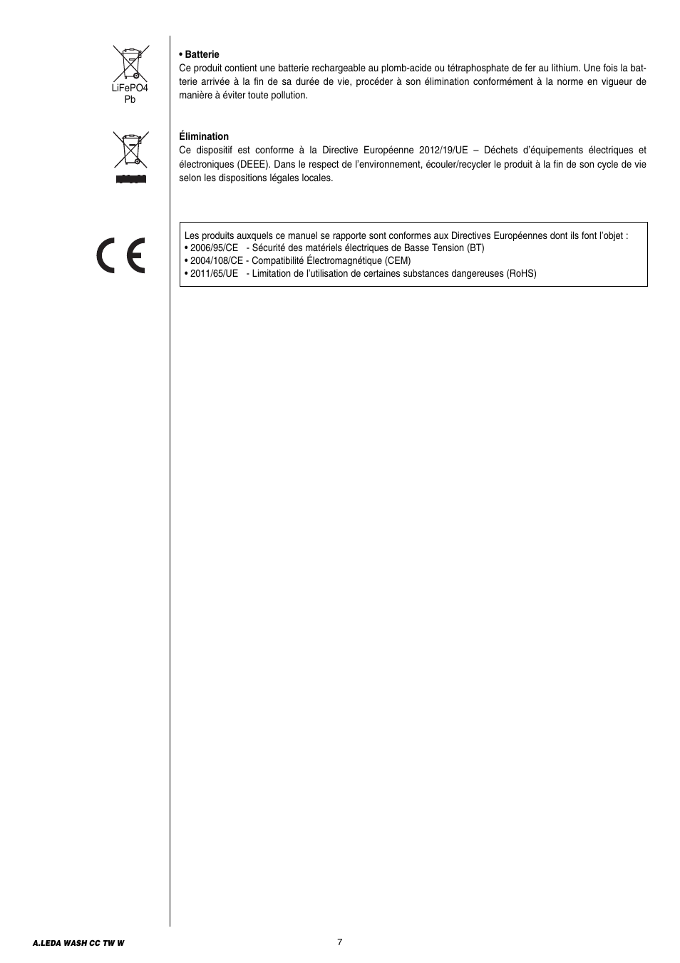 Clay Paky A.LEDA WASH K20 TW User Manual | Page 7 / 32