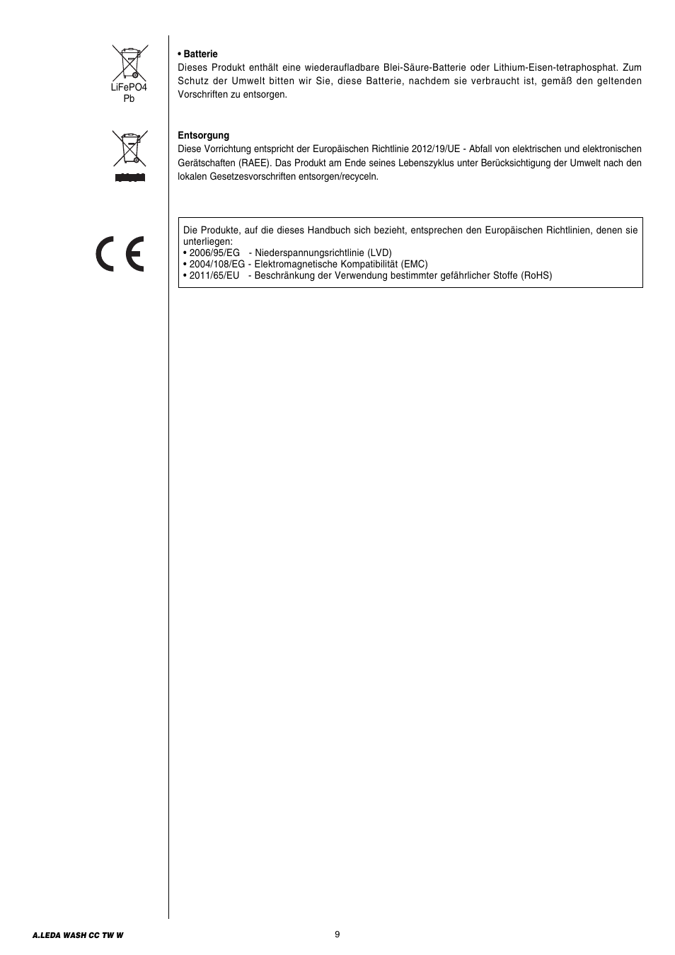 Clay Paky A.LEDA WASH K20 TW User Manual | Page 9 / 32
