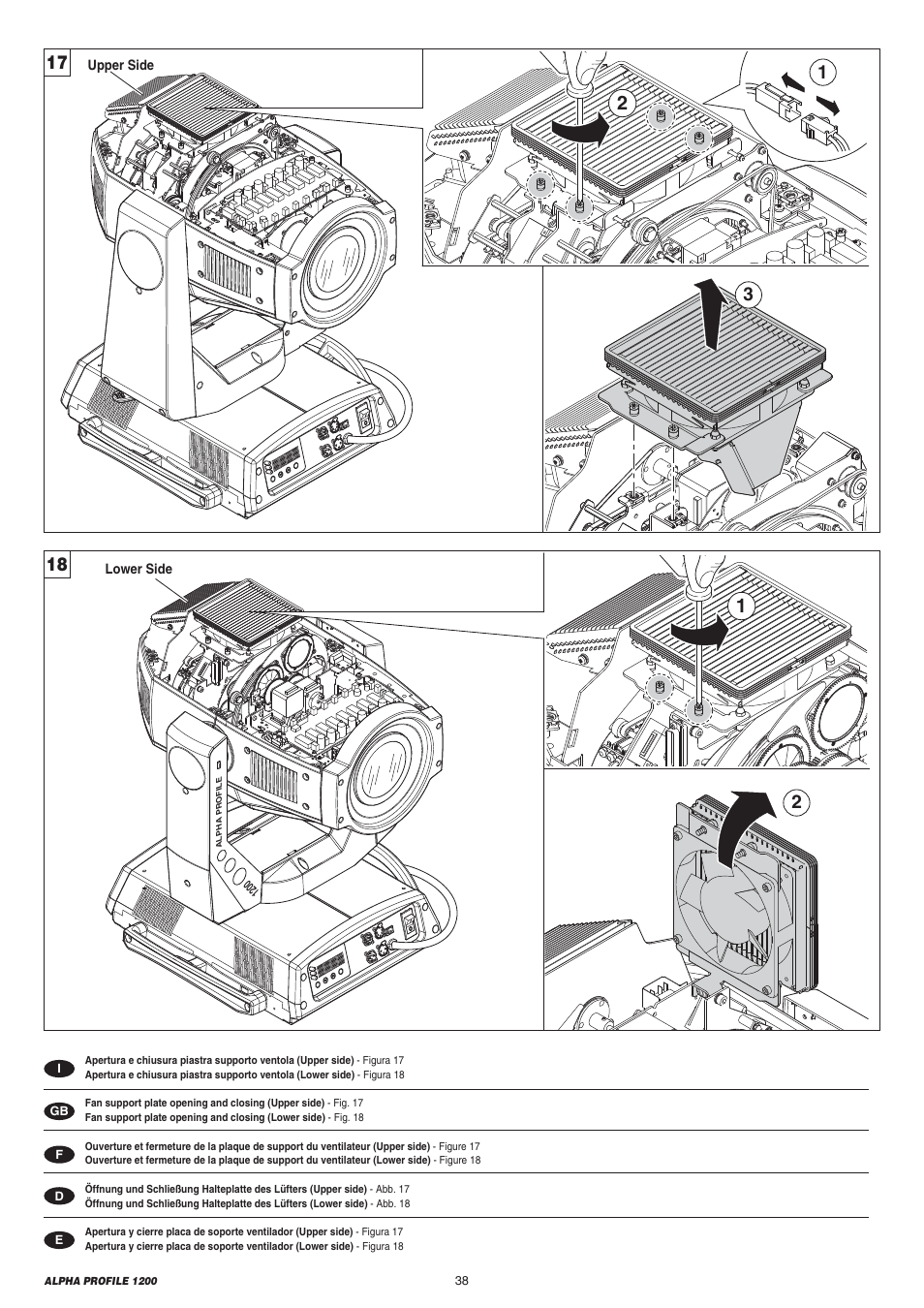 Clay Paky ALPHA PROFILE 1200 User Manual | Page 38 / 48