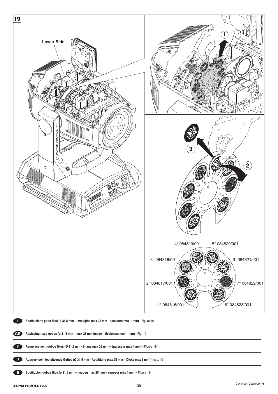 Clay Paky ALPHA PROFILE 1200 User Manual | Page 39 / 48