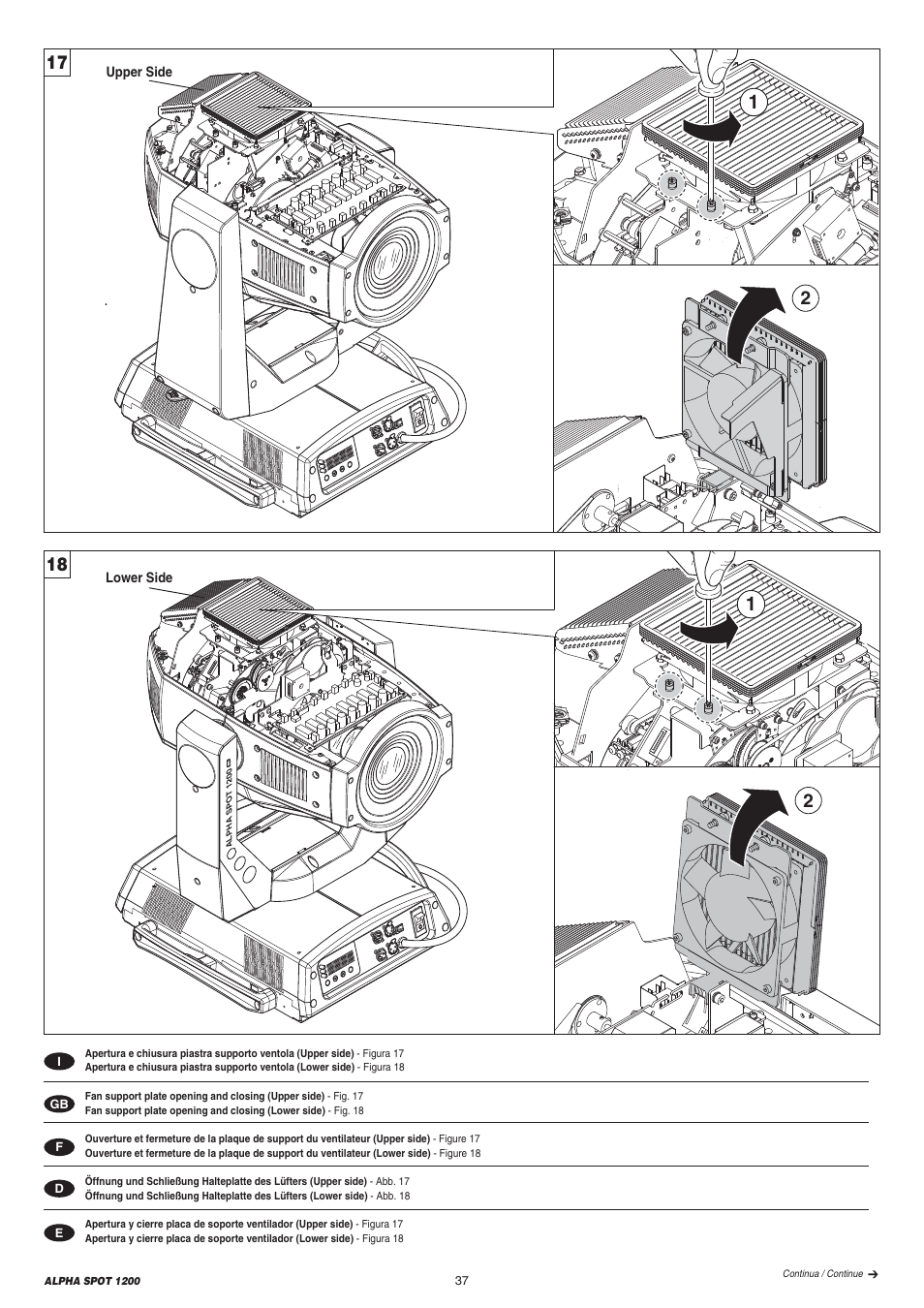 Clay Paky ALPHA SPOT 1200 User Manual | Page 37 / 47