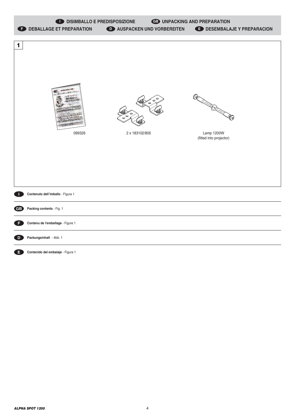 Clay Paky ALPHA SPOT 1200 User Manual | Page 4 / 47