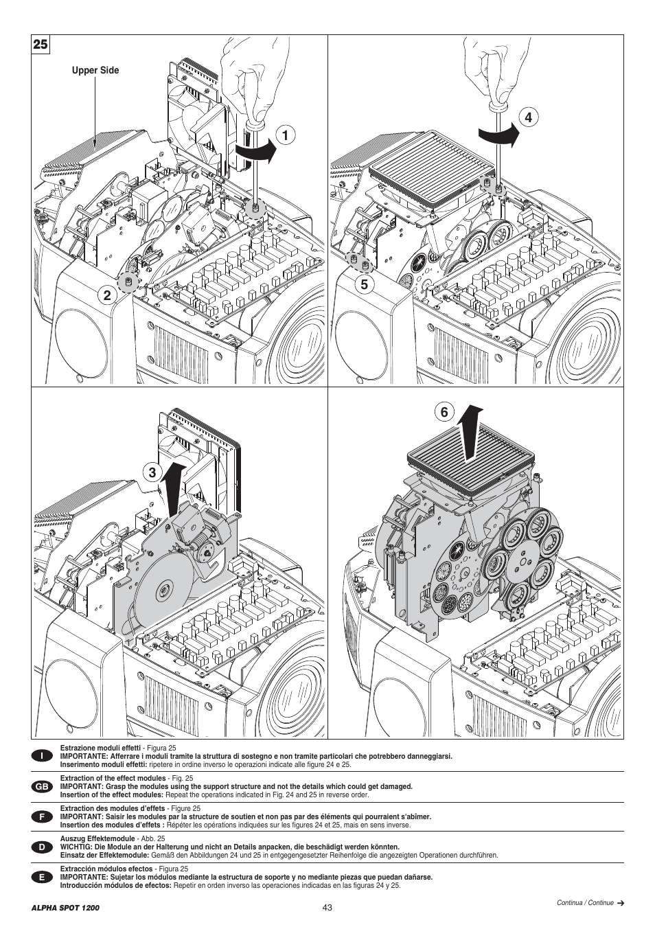 Clay Paky ALPHA SPOT 1200 User Manual | Page 43 / 47