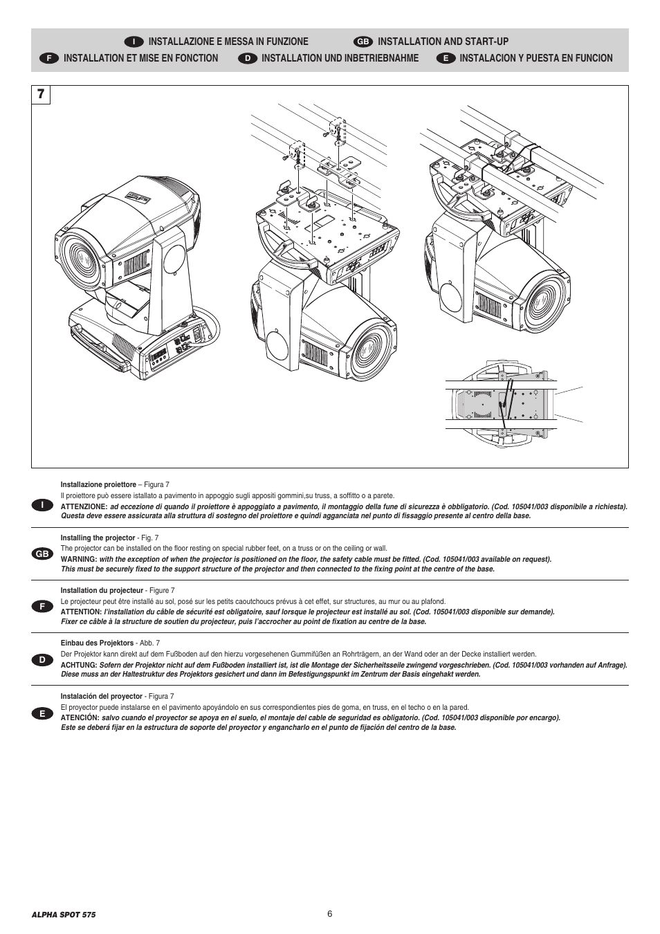 Clay Paky AlphaSpot1200_Manual_01.2015.pdf User Manual | Page 6 / 44