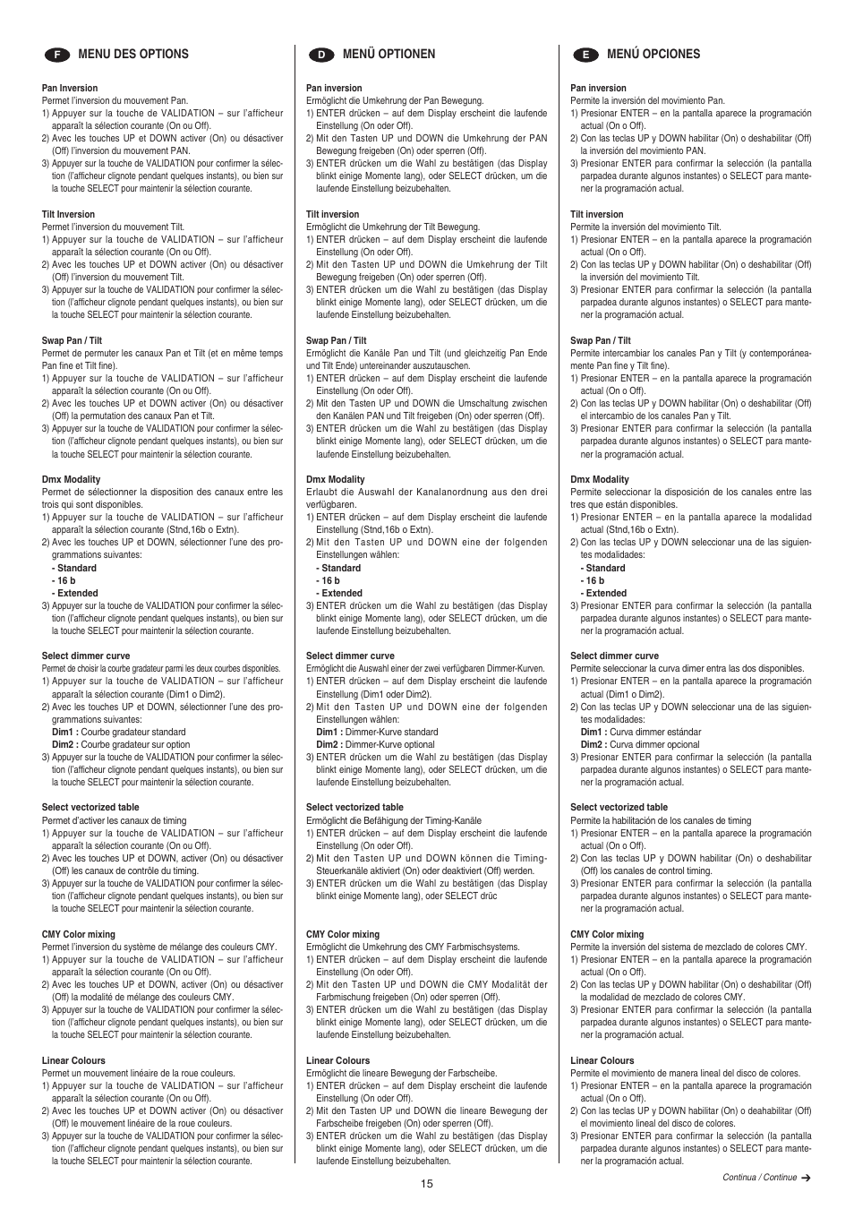 Clay Paky ALPHA SPOT 700 User Manual | Page 15 / 48