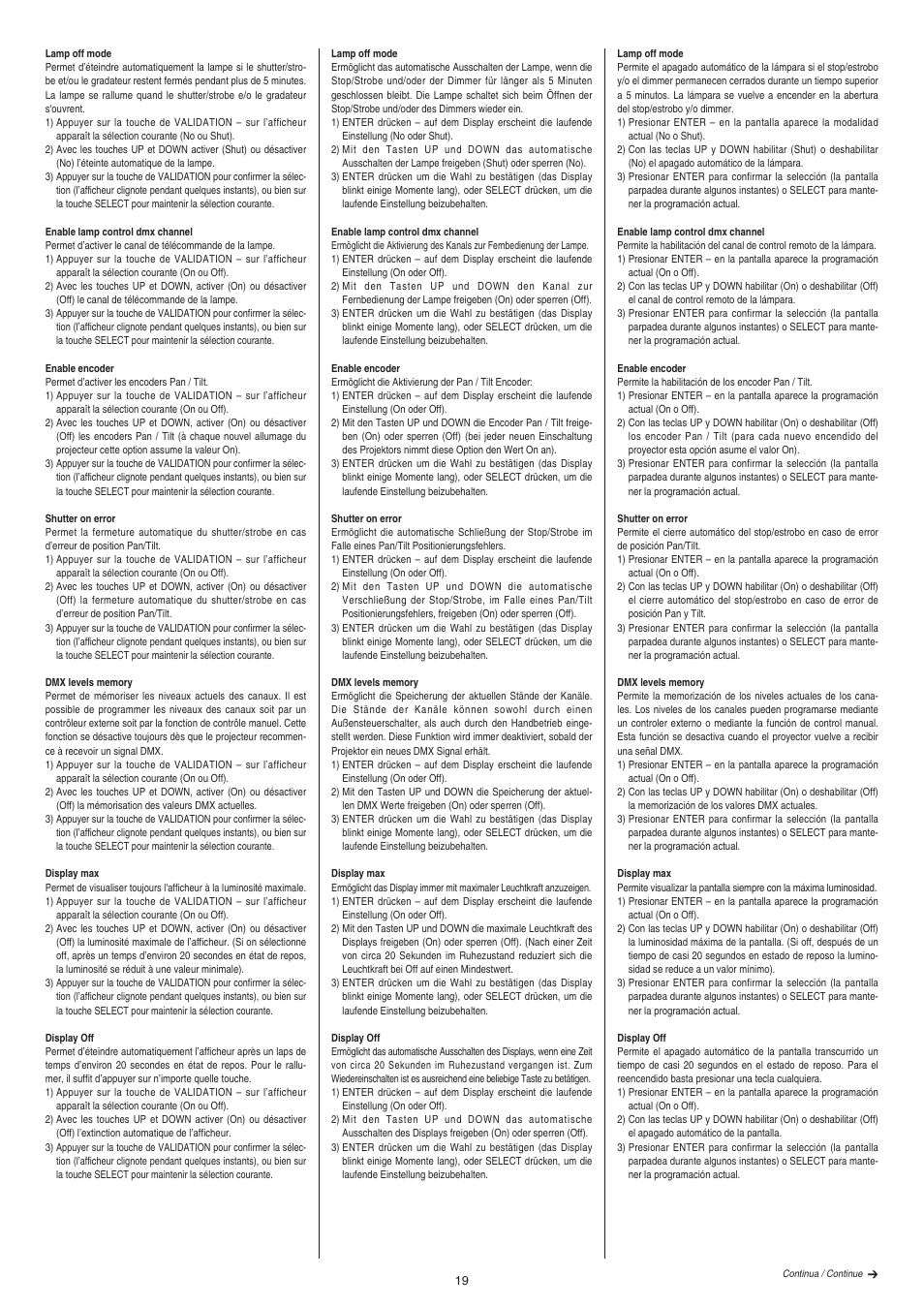 Clay Paky ALPHA SPOT 700 User Manual | Page 19 / 48