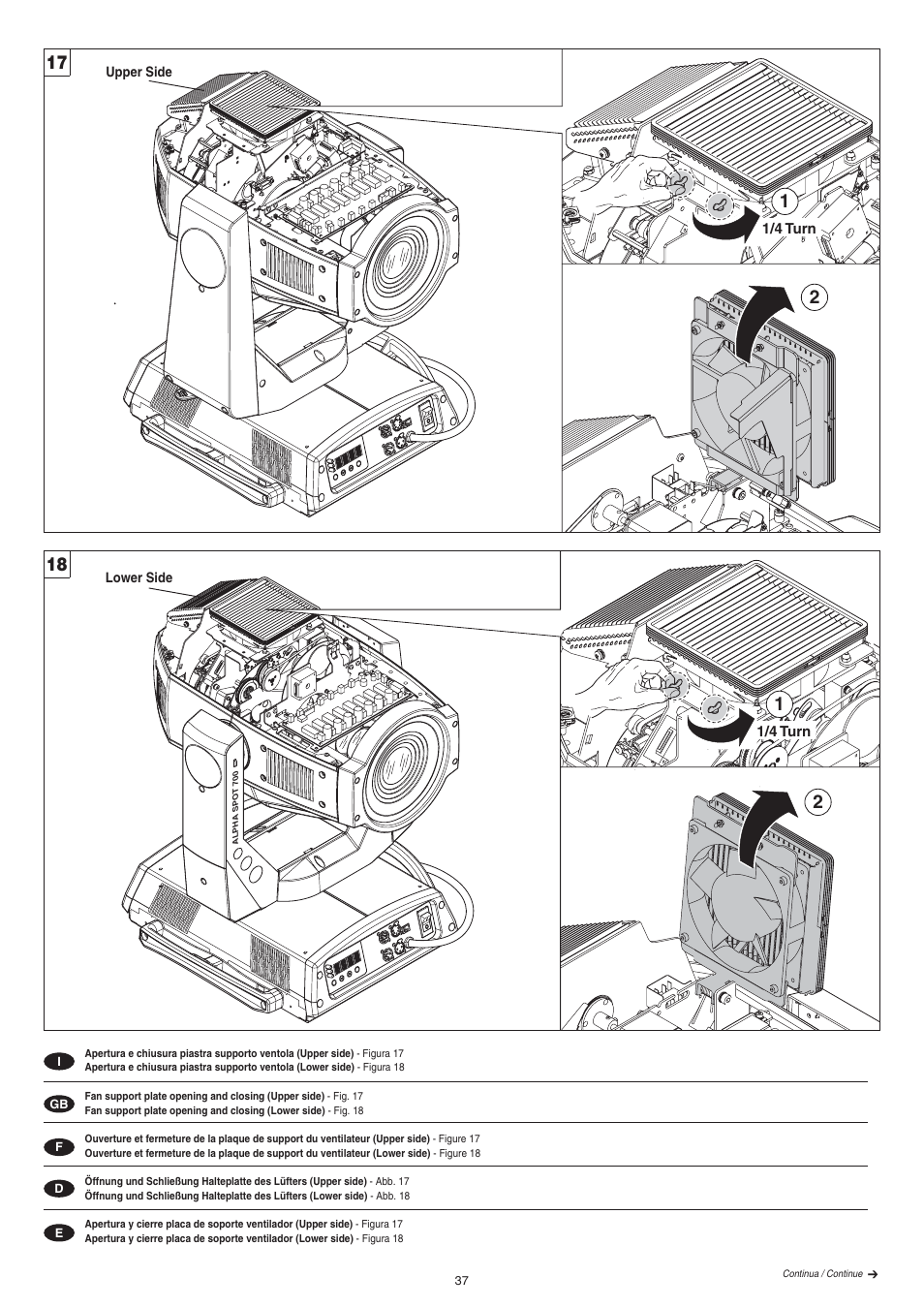 Clay Paky ALPHA SPOT 700 User Manual | Page 37 / 48