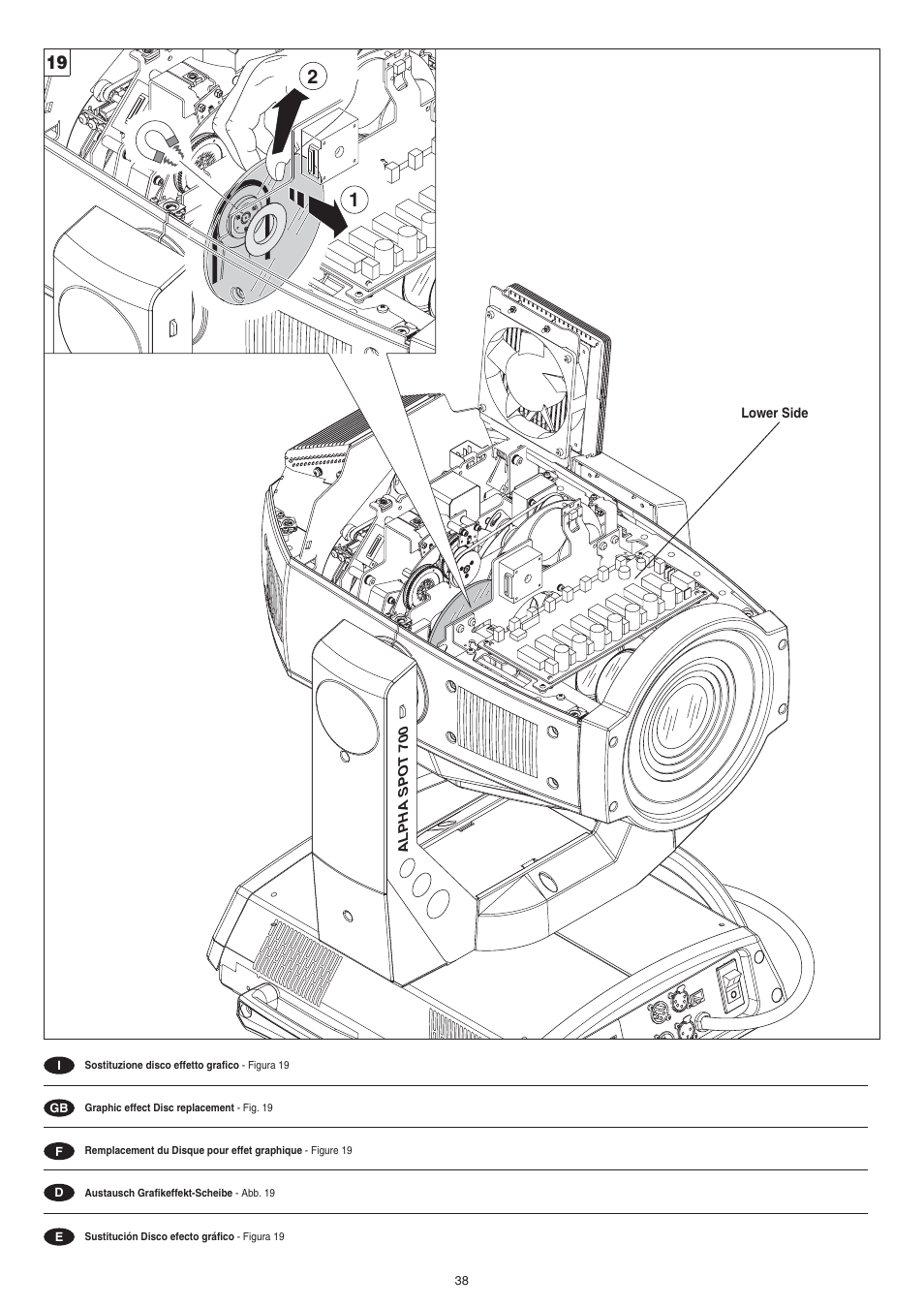 Clay Paky ALPHA SPOT 700 User Manual | Page 38 / 48