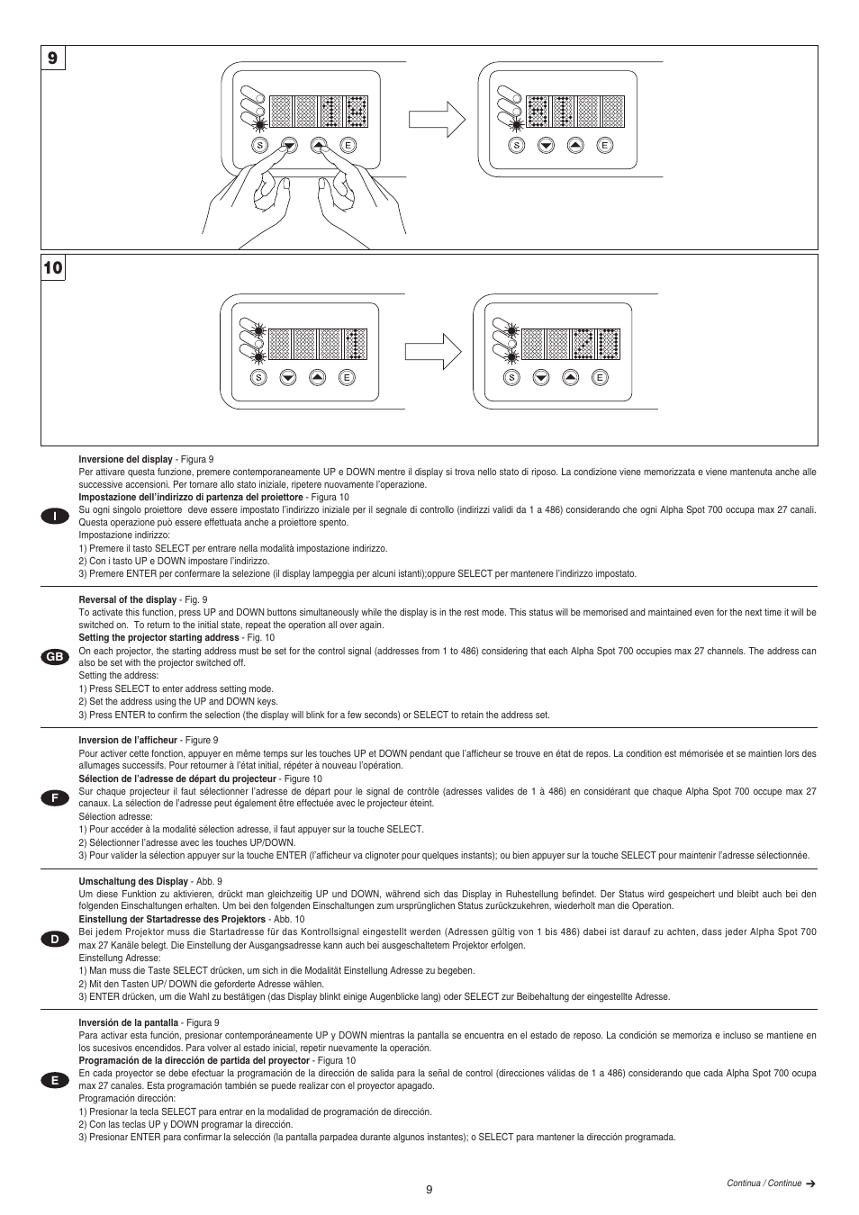 Clay Paky ALPHA SPOT 700 User Manual | Page 9 / 48