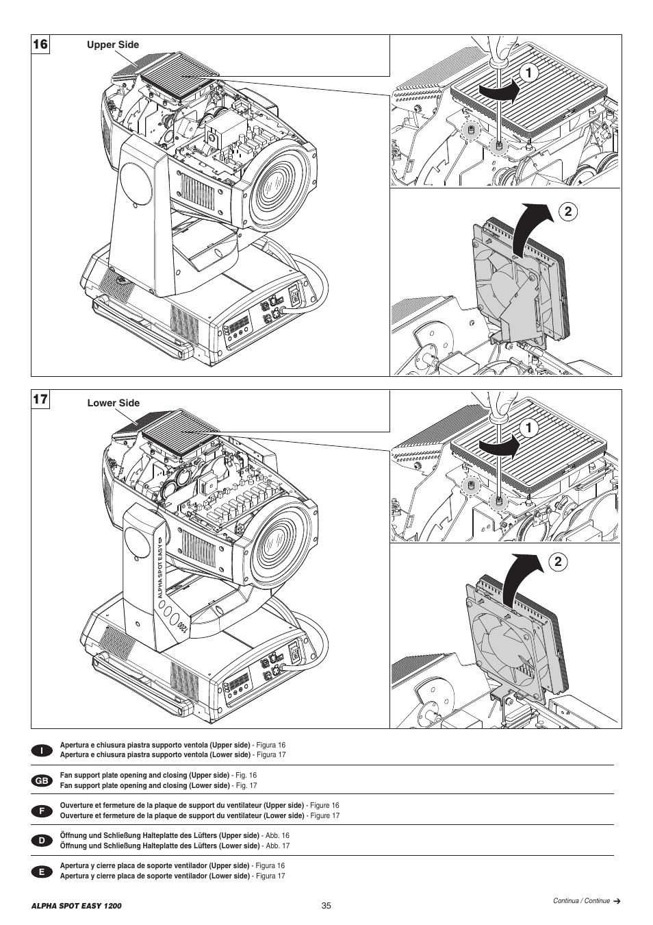 Clay Paky ALPHA SPOT EASY 1200 User Manual | Page 35 / 44