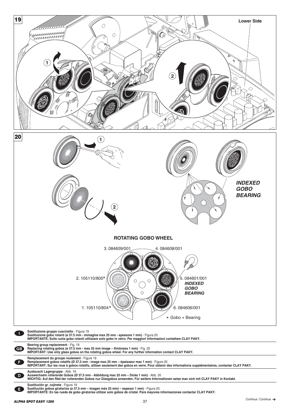 Clay Paky ALPHA SPOT EASY 1200 User Manual | Page 37 / 44