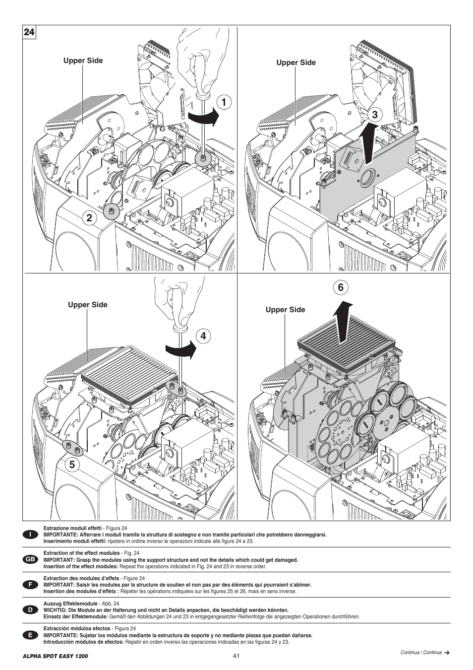 Clay Paky ALPHA SPOT EASY 1200 User Manual | Page 41 / 44