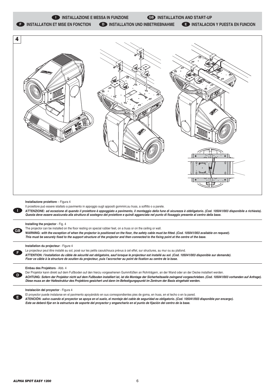 Clay Paky ALPHA SPOT EASY 1200 User Manual | Page 6 / 44