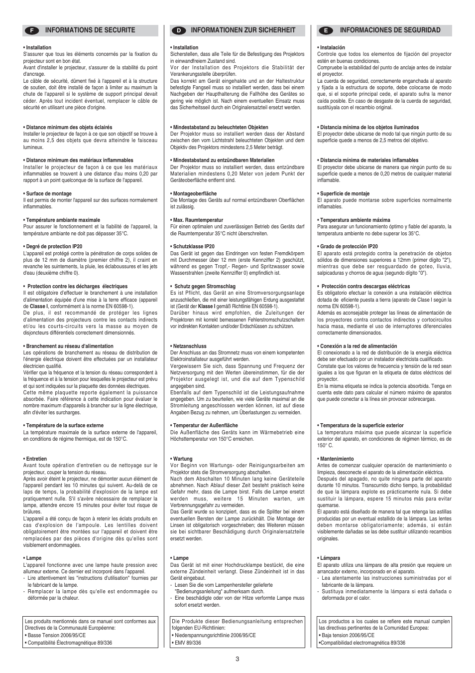 Clay Paky ALPHA SPOT HPE 575 User Manual | Page 3 / 44