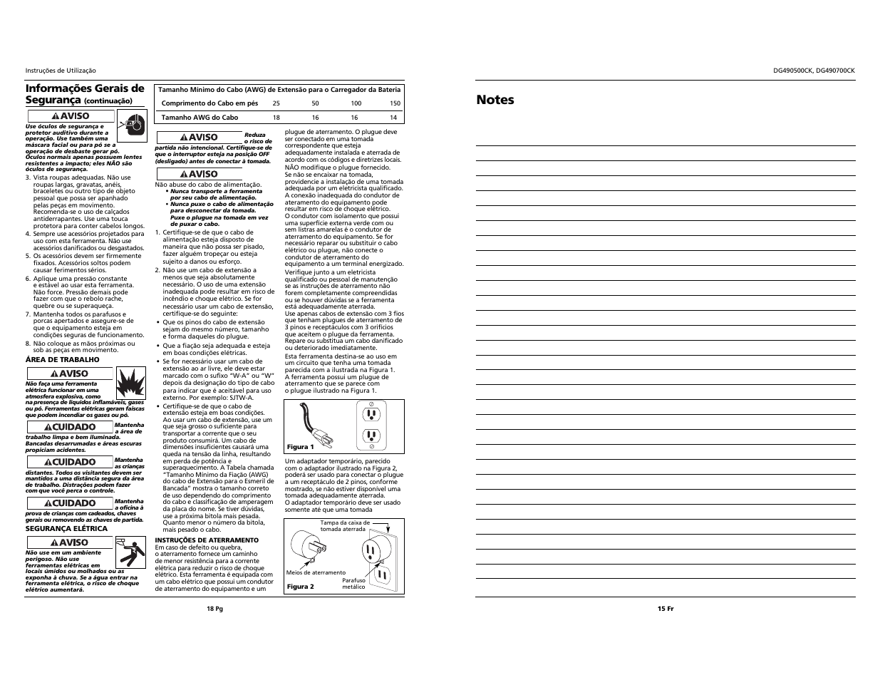 Informações gerais de segurança | Campbell Hausfeld DG490500CK User Manual | Page 15 / 16