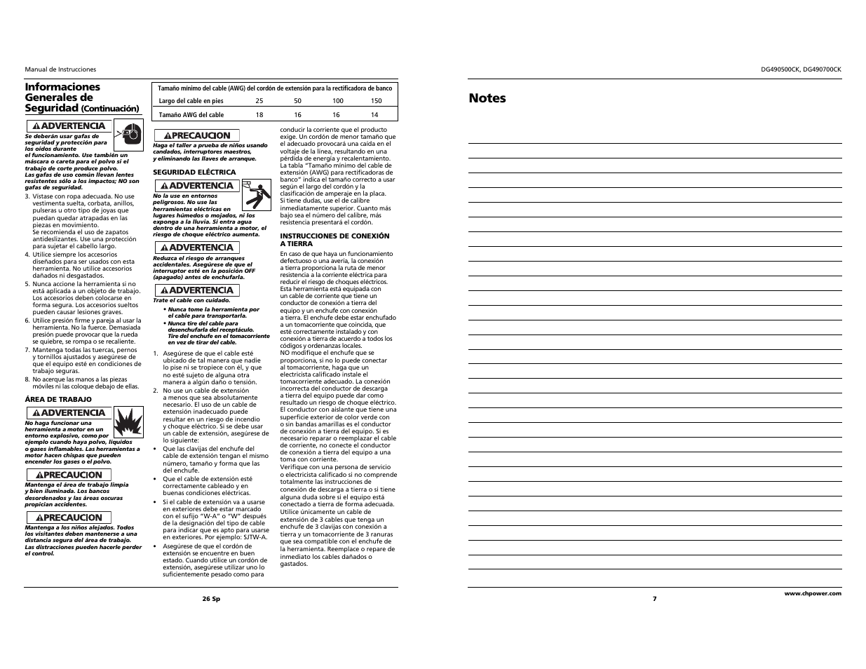 Informaciones generales de seguridad | Campbell Hausfeld DG490500CK User Manual | Page 7 / 16