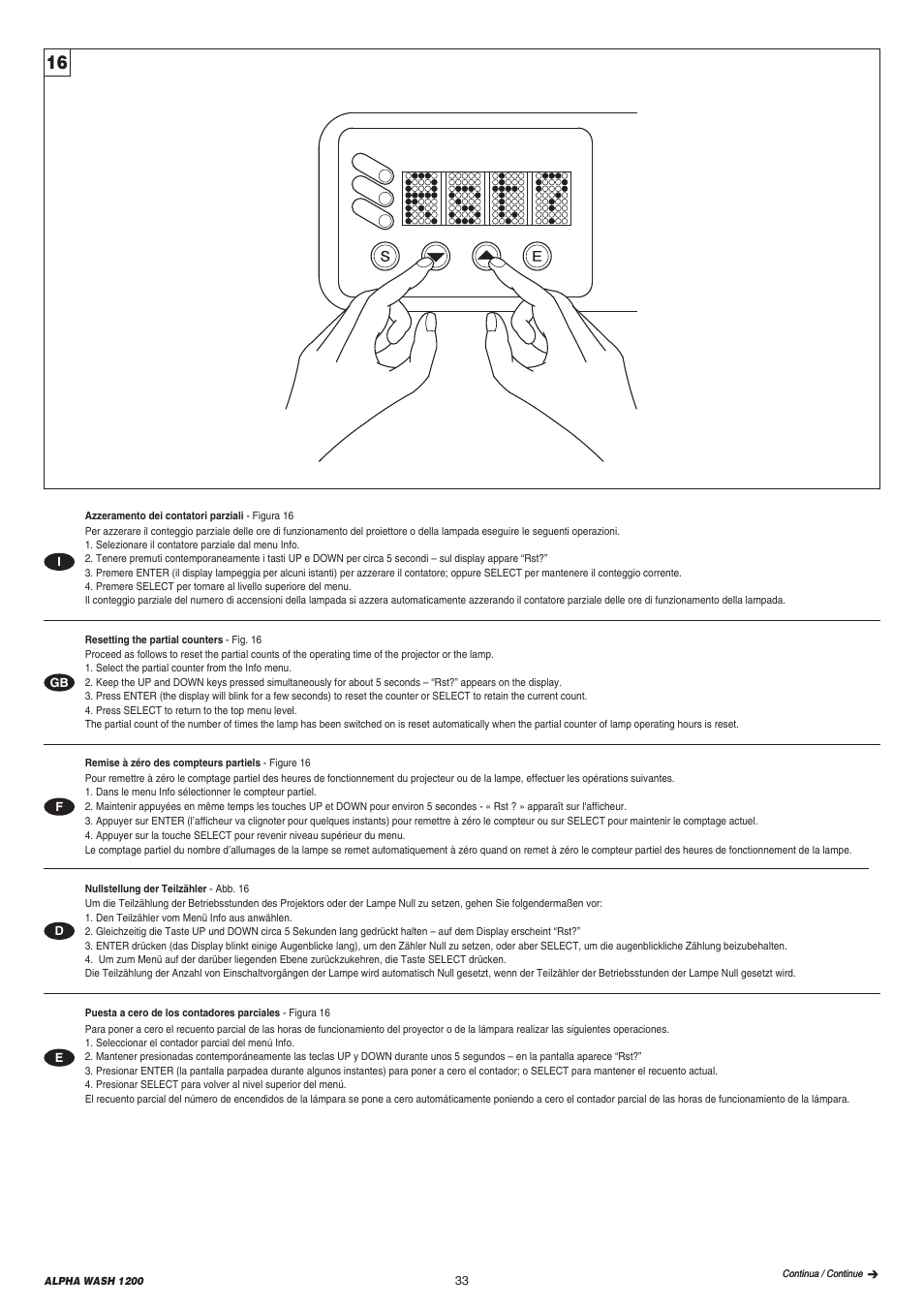 Clay Paky ALPHA WASH 1200 User Manual | Page 33 / 44