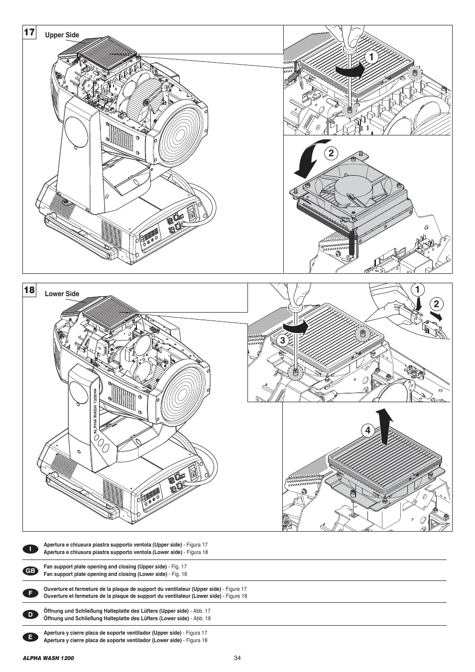 Clay Paky ALPHA WASH 1200 User Manual | Page 34 / 44